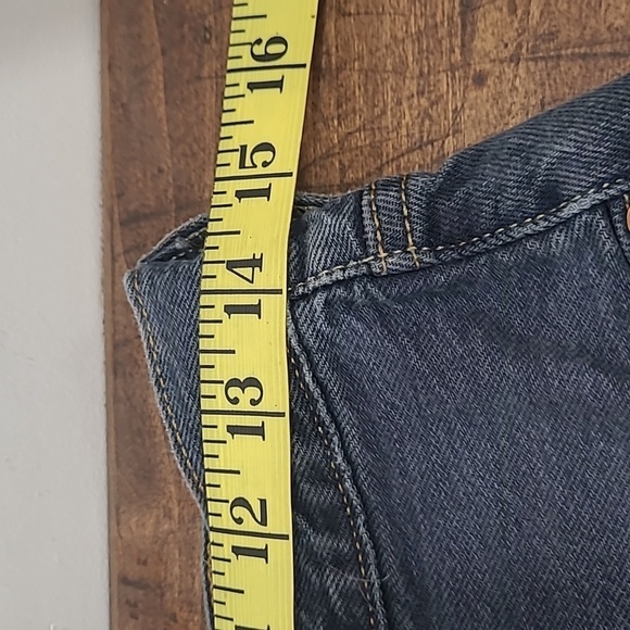 Vintage Levi's Jean Shorts Women's sz 27 501 Button Fly Distressed Rare Black - Picture 8 of 10